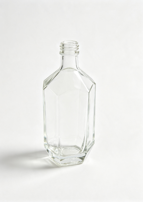500ml gem chamfer empty rum glass bottle with threaded neck