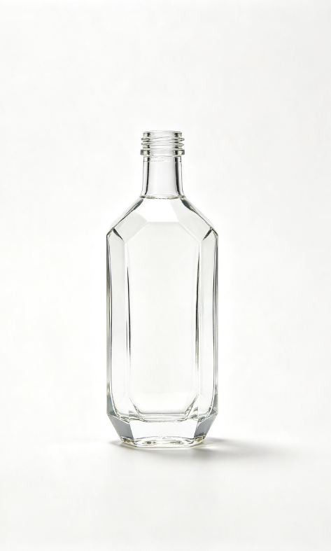 500ml gem chamfer empty rum glass bottle with threaded neck