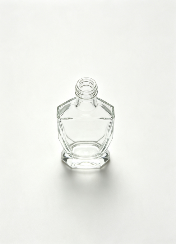 500ml shield cut surface empty rum glass bottle with threaded neck