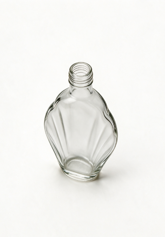 1000ml Shell Curved Empty Rum Glass Bottle