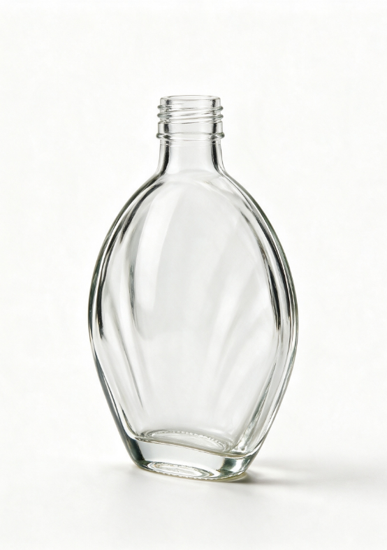 1000ml Shell Curved Empty Rum Glass Bottle