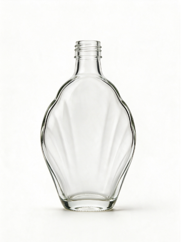 1000ml Shell Curved Empty Rum Glass Bottle