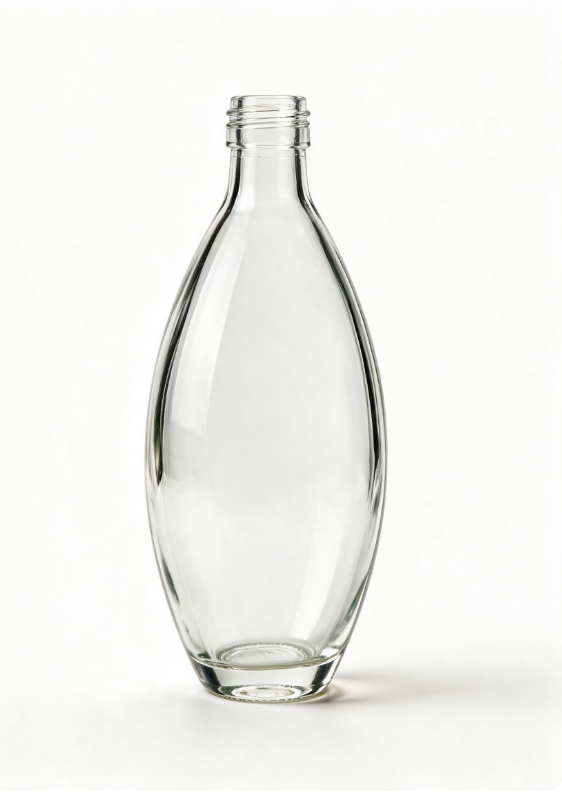 1000ml olive spindle empty rum glass bottle with threaded neck
