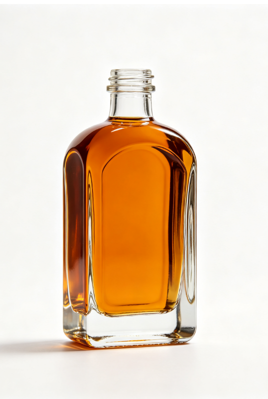 3000ml amber square dome empty brandy glass bottle with threaded neck