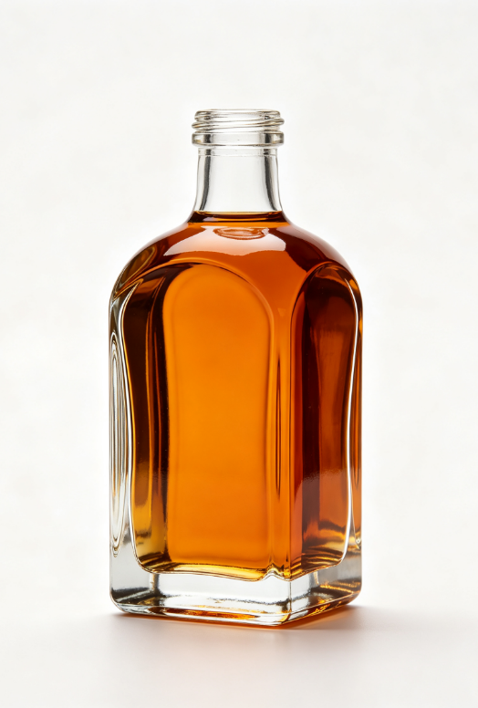 3000ml amber square dome empty brandy glass bottle with threaded neck