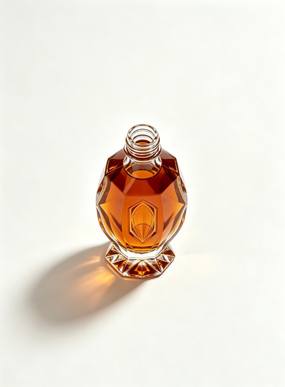 3000ml amber crystal arc empty brandy glass bottle with threaded neck