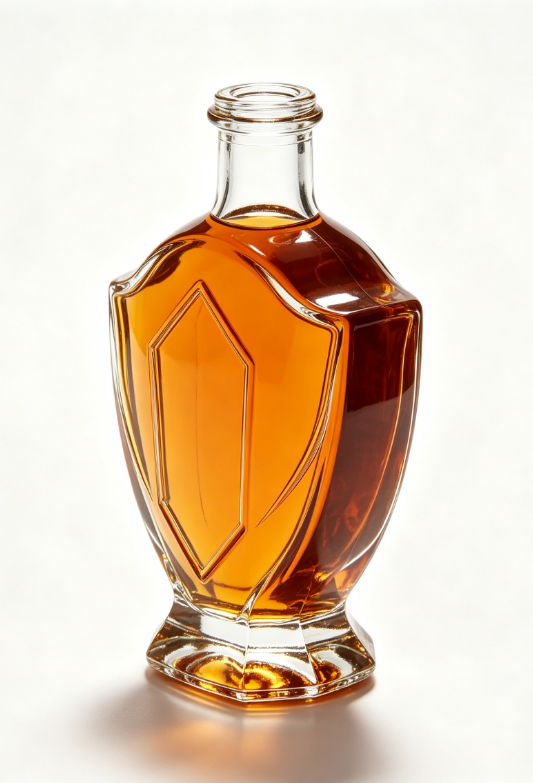 3000ml Amber Shield Arc Empty Brandy Glass Bottle With Threaded Neck