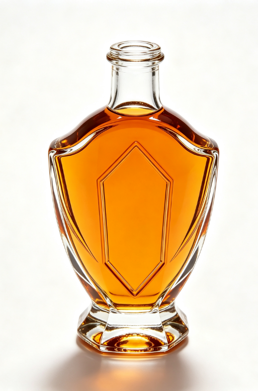 3000ml Amber Shield Arc Empty Brandy Glass Bottle With Threaded Neck