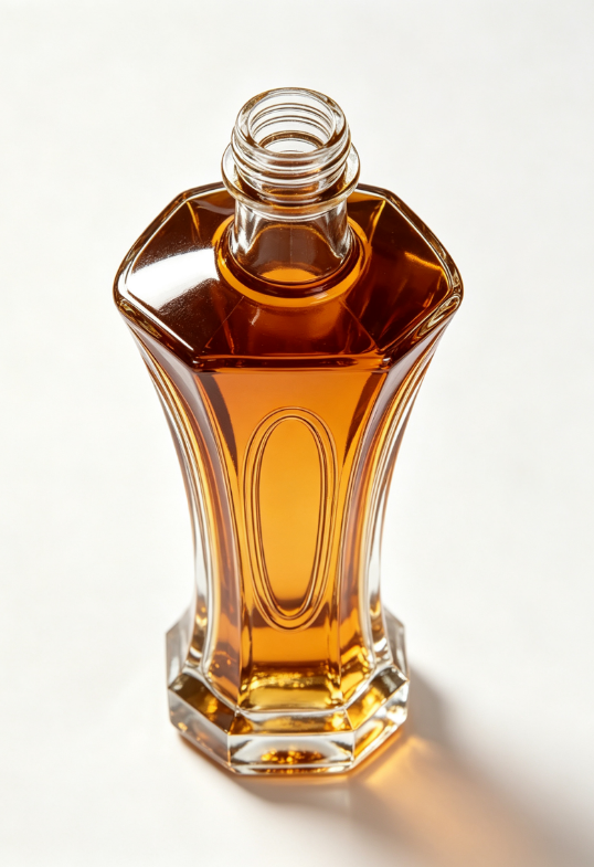 3000ml Amber Wing Arc Empty Brandy Glass Bottle With Threaded Neck