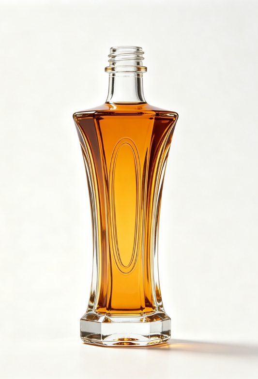 3000ml Amber Wing Arc Empty Brandy Glass Bottle With Threaded Neck