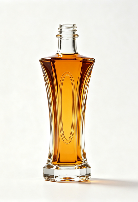 3000ml Amber Wing Arc Empty Brandy Glass Bottle With Threaded Neck