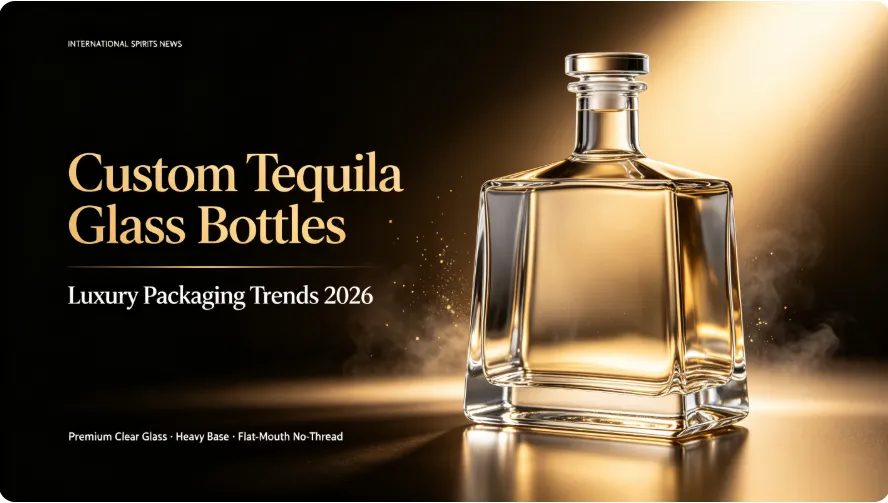 custom tequila glass bottles tapered trapezoidal clear super flint glass for premium agave spirit