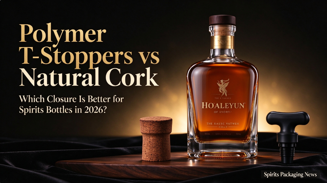 polymer t-stoppers vs natural cork for spirits bottles