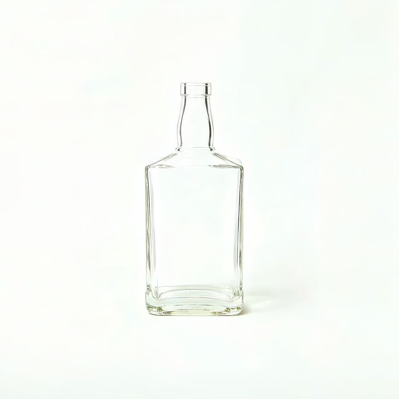 1000ml empty square whiskey glass bottle flat no‑thread mouth bare glass bottle