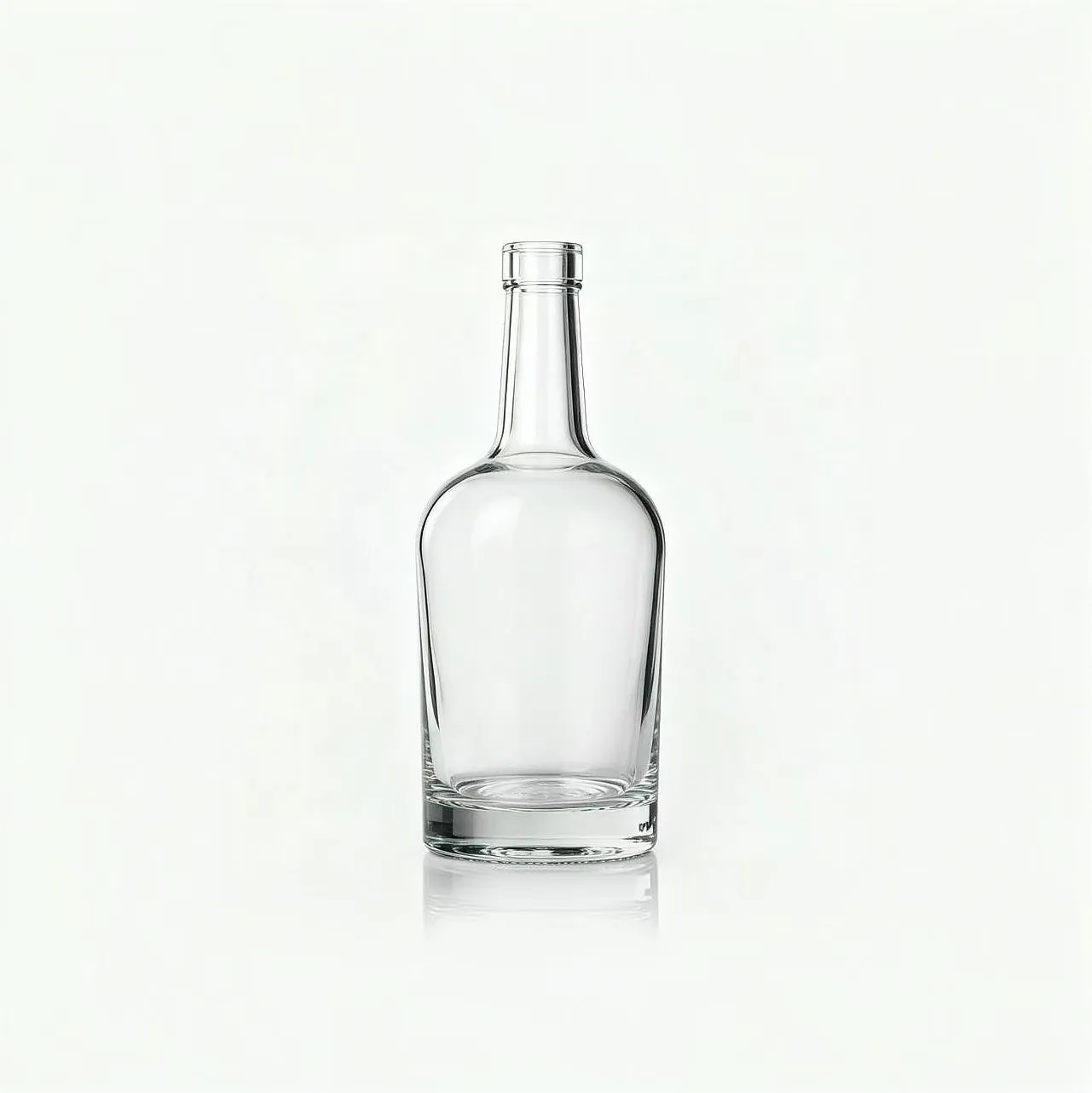 700ml empty round whiskey glass bottle flat no-thread mouth bare glass bottle