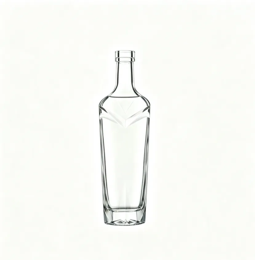 750ml custom whisky glass bottle diamond shoulder clear flint glass empty spirit bottle