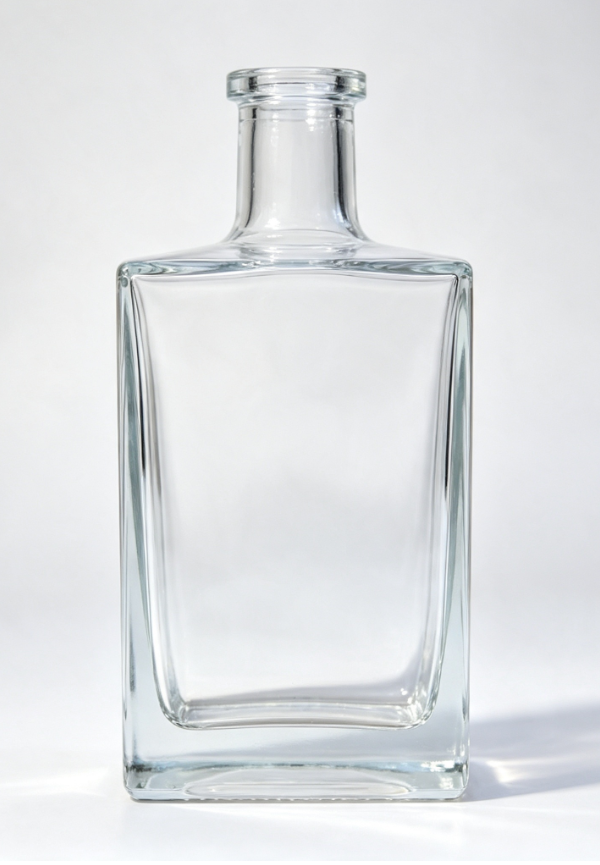 700ml square glass whiskey bottle clear empty spirit bottle