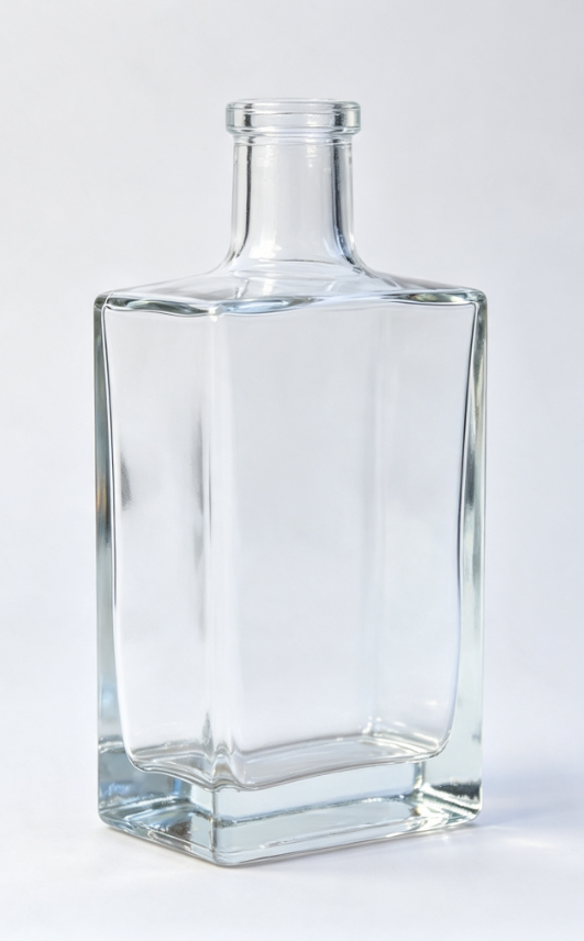 700ml square glass whiskey bottle clear empty spirit bottle