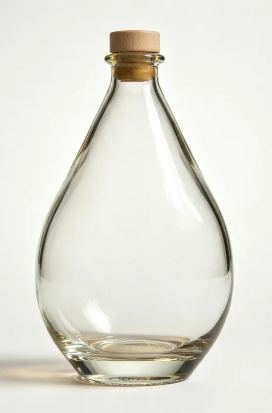 750ml teardrop bourbon whiskey glass bottle empty clear spirit bottle
