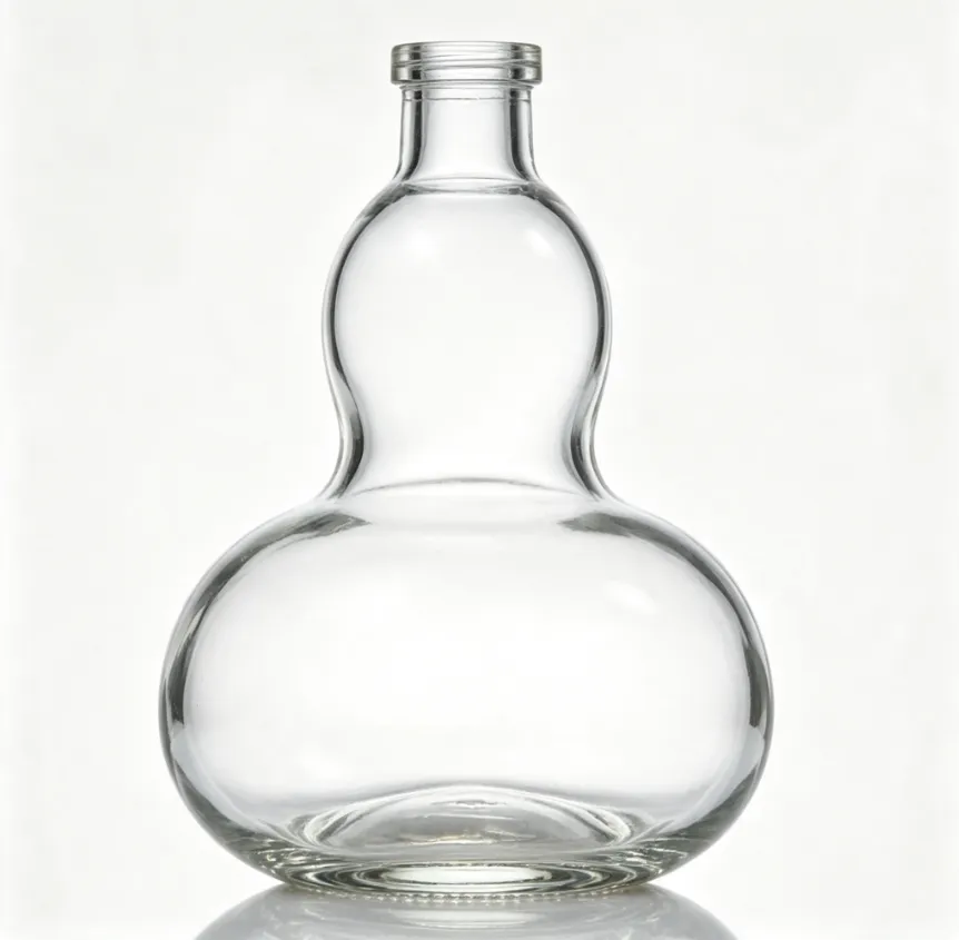 1000ml gourd shape tequila glass bottle empty clear liquor bottle