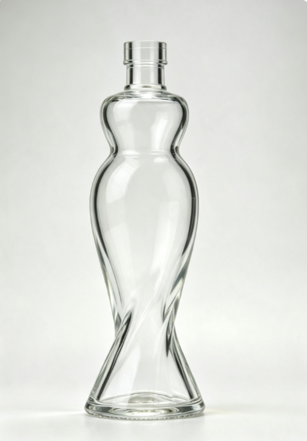 500ml lady shape twisted tequila glass bottle empty clear liquor bottle