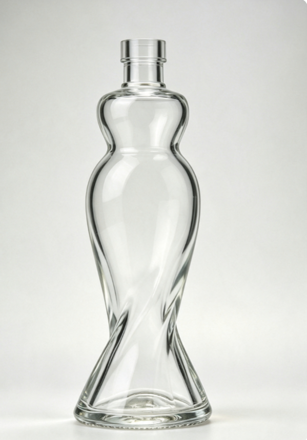 500ml lady shape twisted tequila glass bottle empty clear liquor bottle