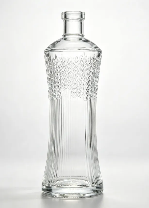 750ml wheat embossed tequila glass bottle empty clear spirit bottle