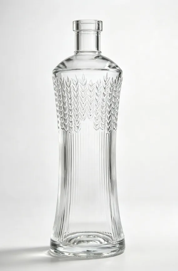750ml wheat embossed tequila glass bottle empty clear spirit bottle
