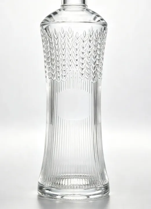 750ml wheat embossed tequila glass bottle empty clear spirit bottle