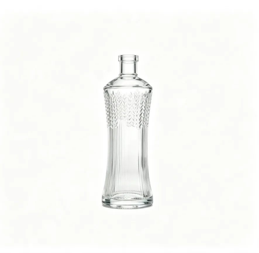 750ml wheat embossed tequila glass bottle empty clear spirit bottle