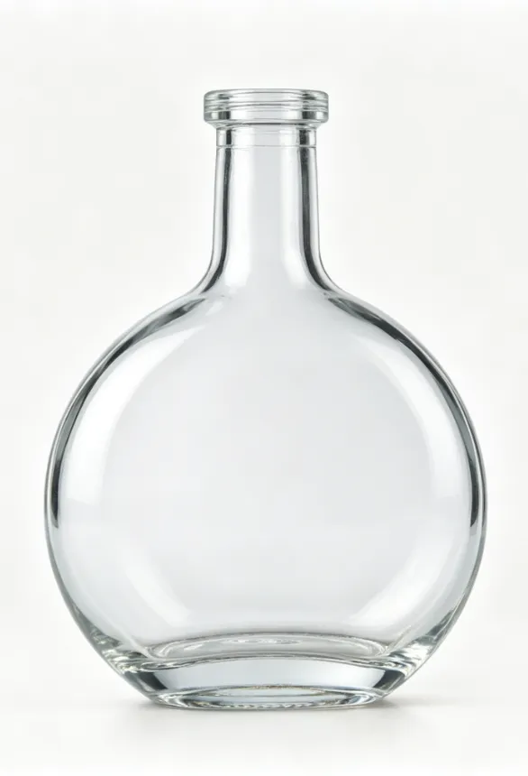 1000ml round bulbous whiskey glass bottle empty clear spirit bottle