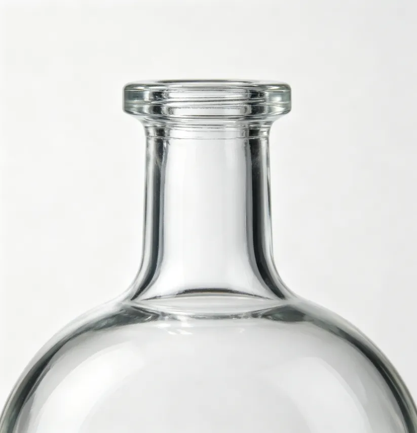 1000ml round bulbous whiskey glass bottle empty clear spirit bottle