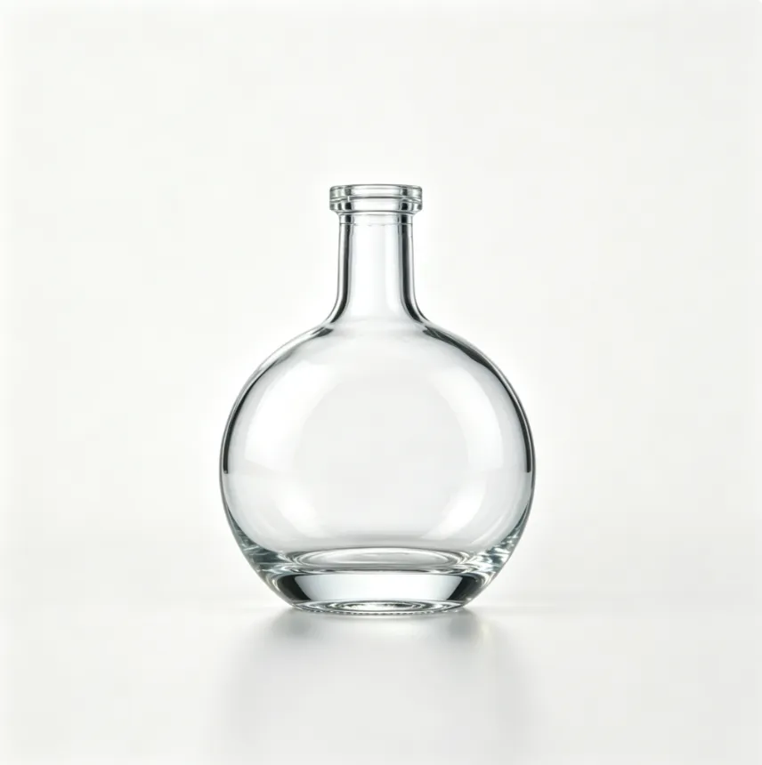 1000ml round bulbous whiskey glass bottle empty clear spirit bottle
