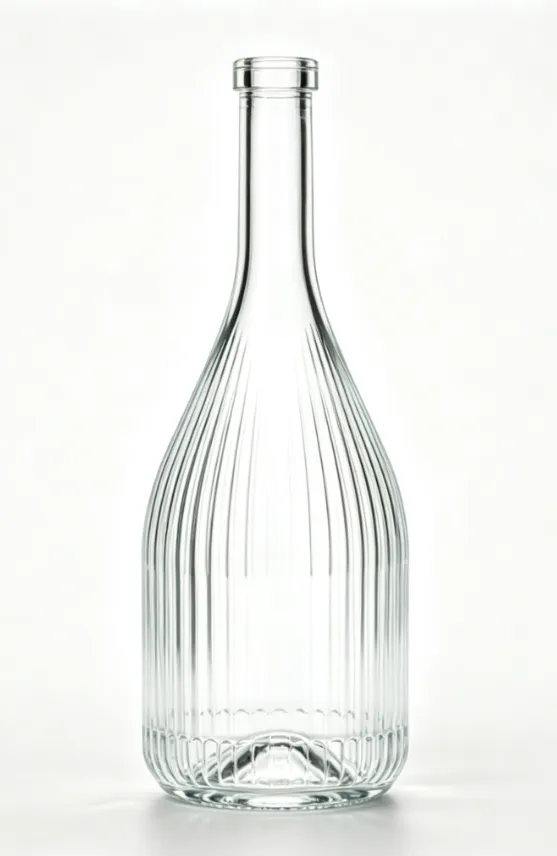 3000ml vertical ribbed tequila glass bottle empty clear spirit bottle