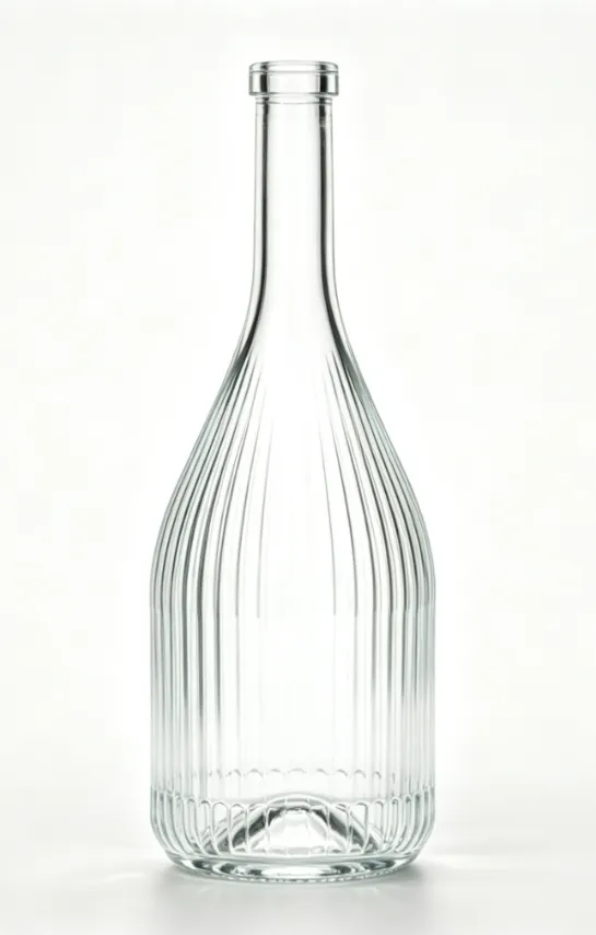3000ml vertical ribbed tequila glass bottle empty clear spirit bottle