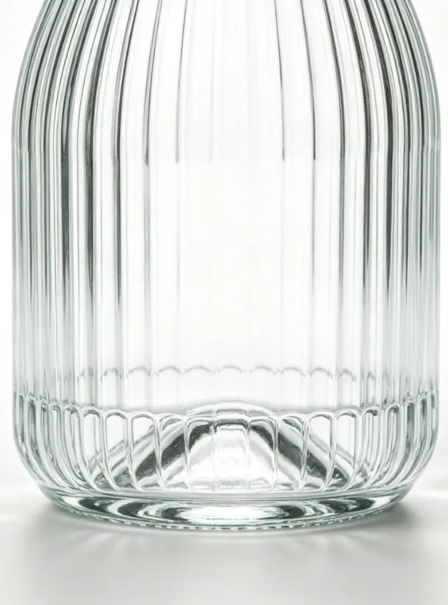 3000ml vertical ribbed tequila glass bottle empty clear spirit bottle