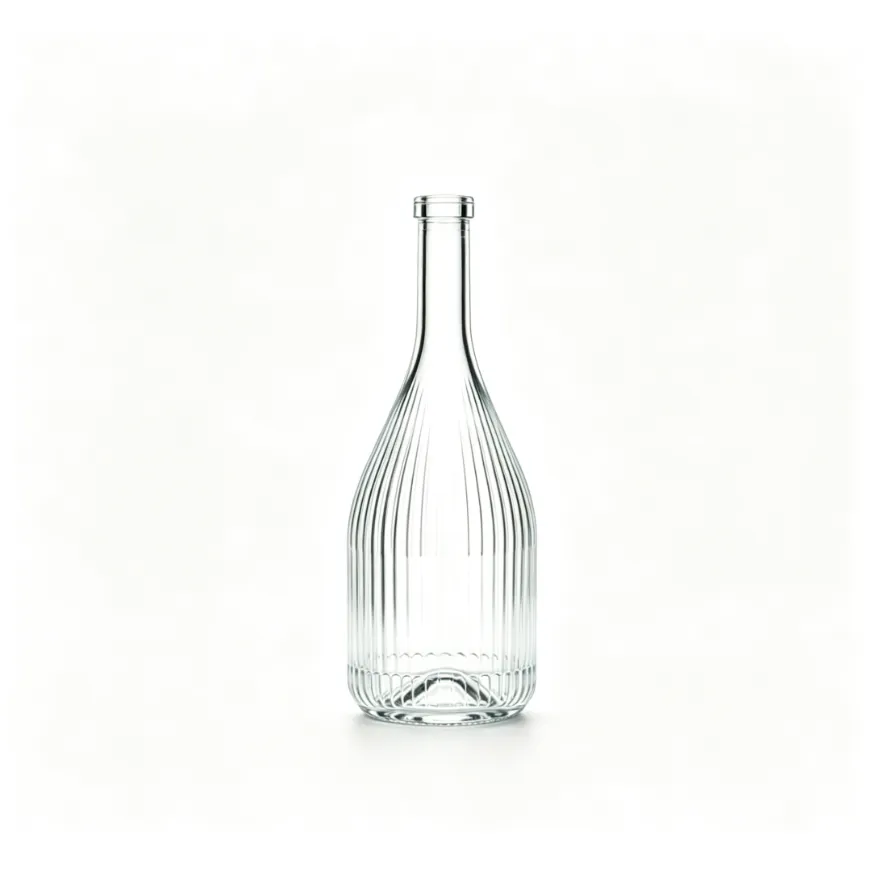 3000ml vertical ribbed tequila glass bottle empty clear spirit bottle