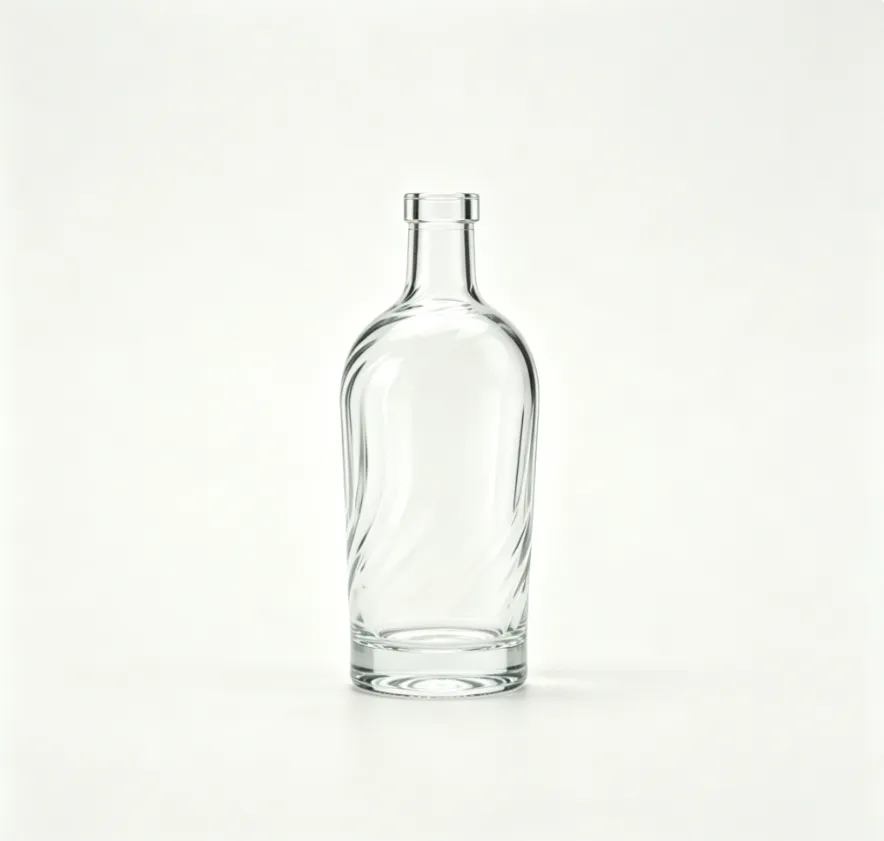 750ml twist swirl tequila glass bottle empty clear spirit bottle