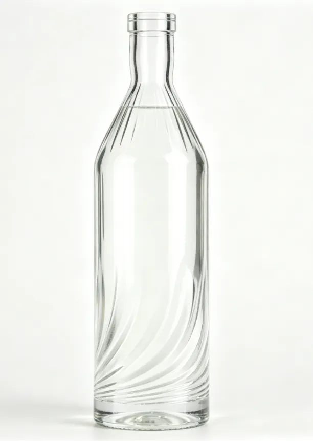 700ml tequila glass bottle twisted ribbed clear glass spirit bottle