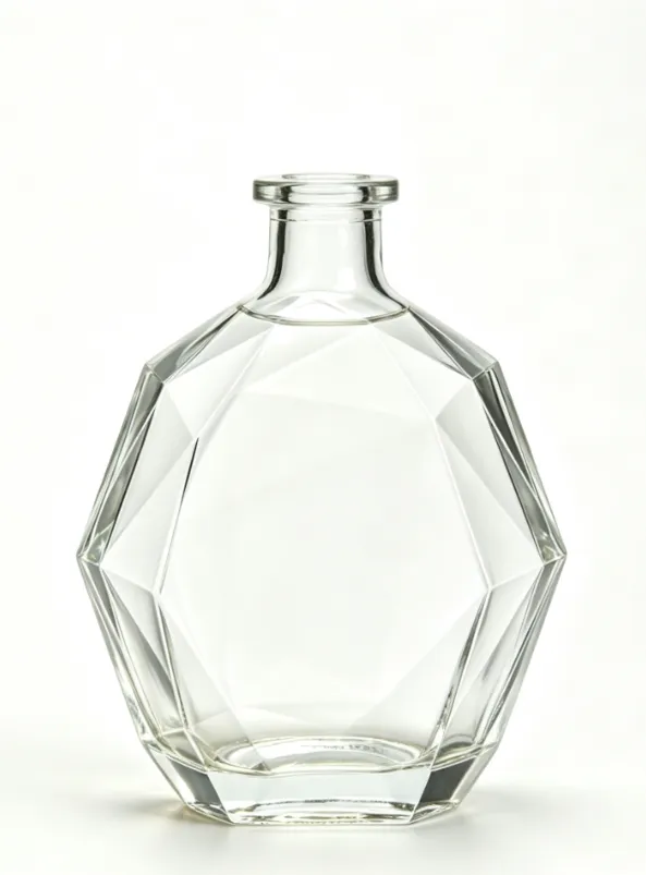 750ml diamond cut tequila glass bottle luxury faceted clear spirit bottle