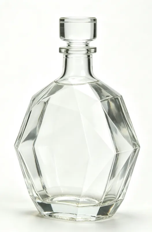 750ml diamond cut tequila glass bottle luxury faceted clear spirit bottle