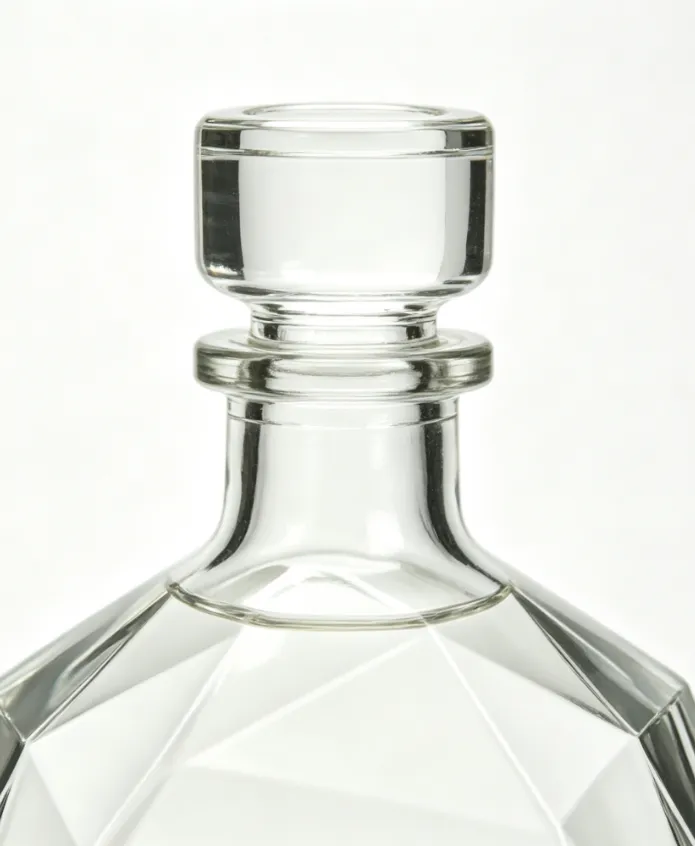 750ml diamond cut tequila glass bottle luxury faceted clear spirit bottle