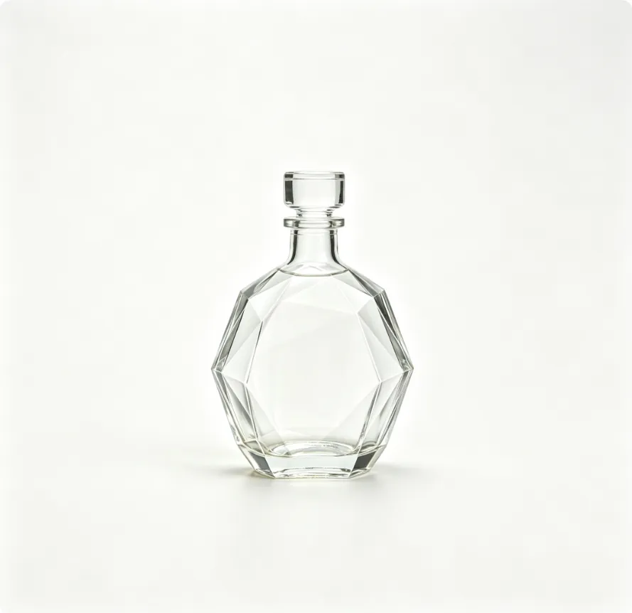750ml diamond cut tequila glass bottle luxury faceted clear spirit bottle