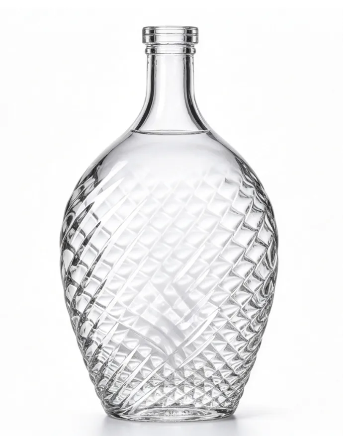 1000ml diamond cut glass tequila glass bottle luxury empty spirit glass bottle