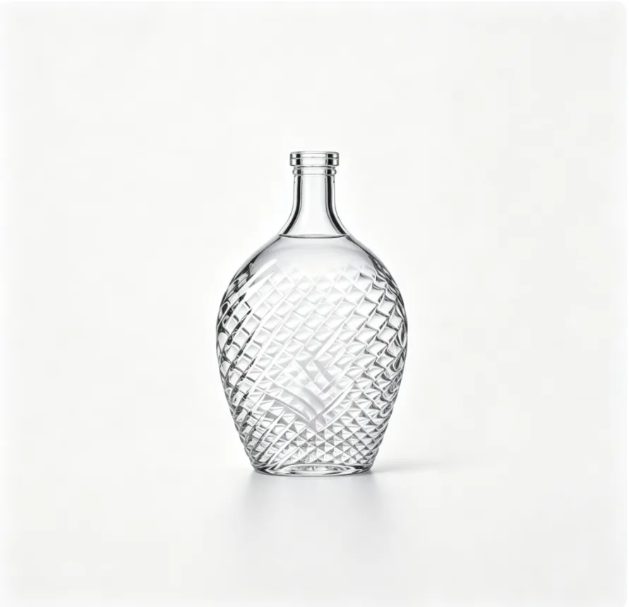 1000ml diamond cut glass tequila glass bottle luxury empty spirit glass bottle