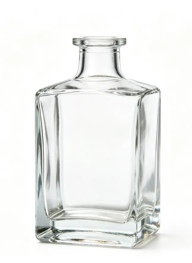 500ml square cut corner whisky glass bottle luxury empty spirit glass bottle