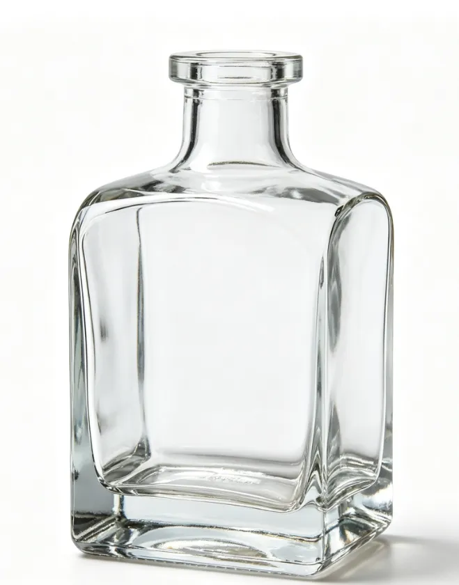 500ml square cut corner whisky glass bottle luxury empty spirit glass bottle
