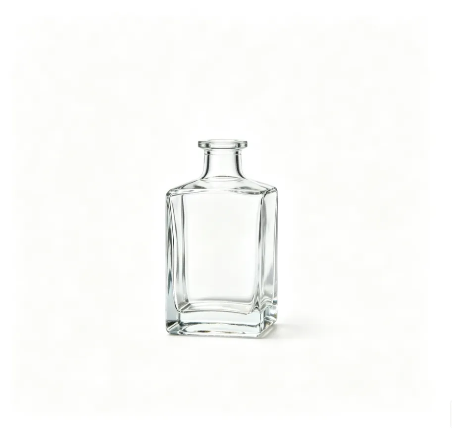 500ml square cut corner whisky glass bottle luxury empty spirit glass bottle