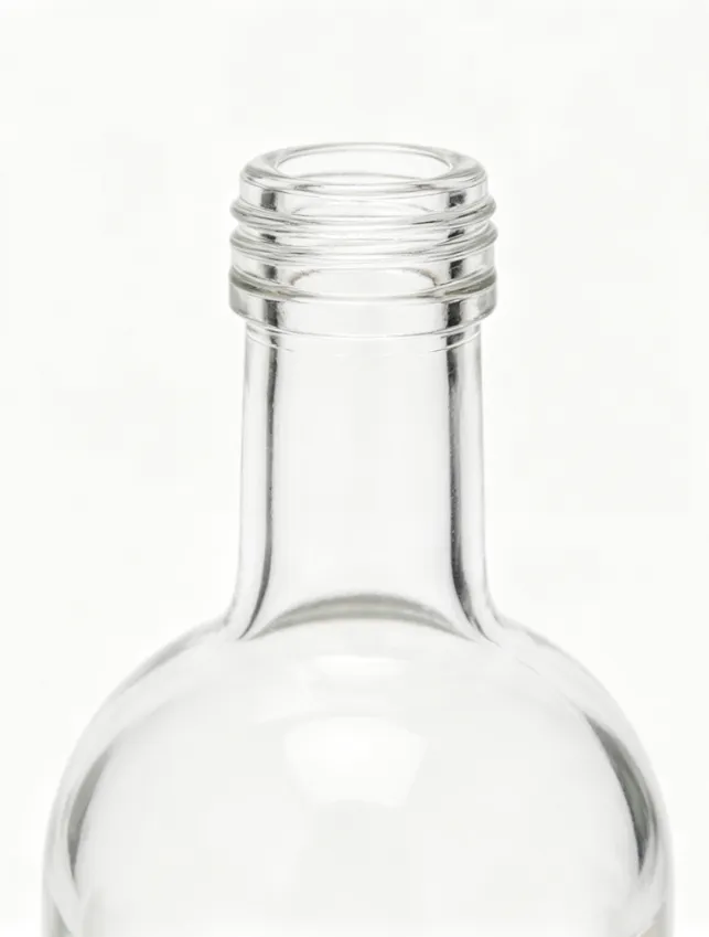 375ml round screw neck whisky glass bottle empty clear spirit glass container
