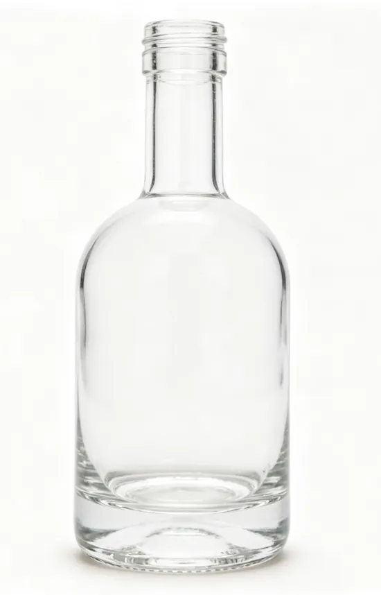 375ml round screw neck whisky glass bottle empty clear spirit glass container